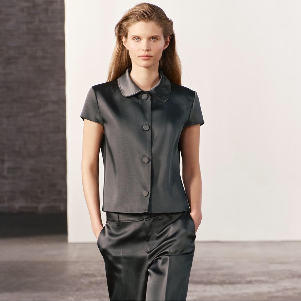 NWT Zara satin effect jacket top XS